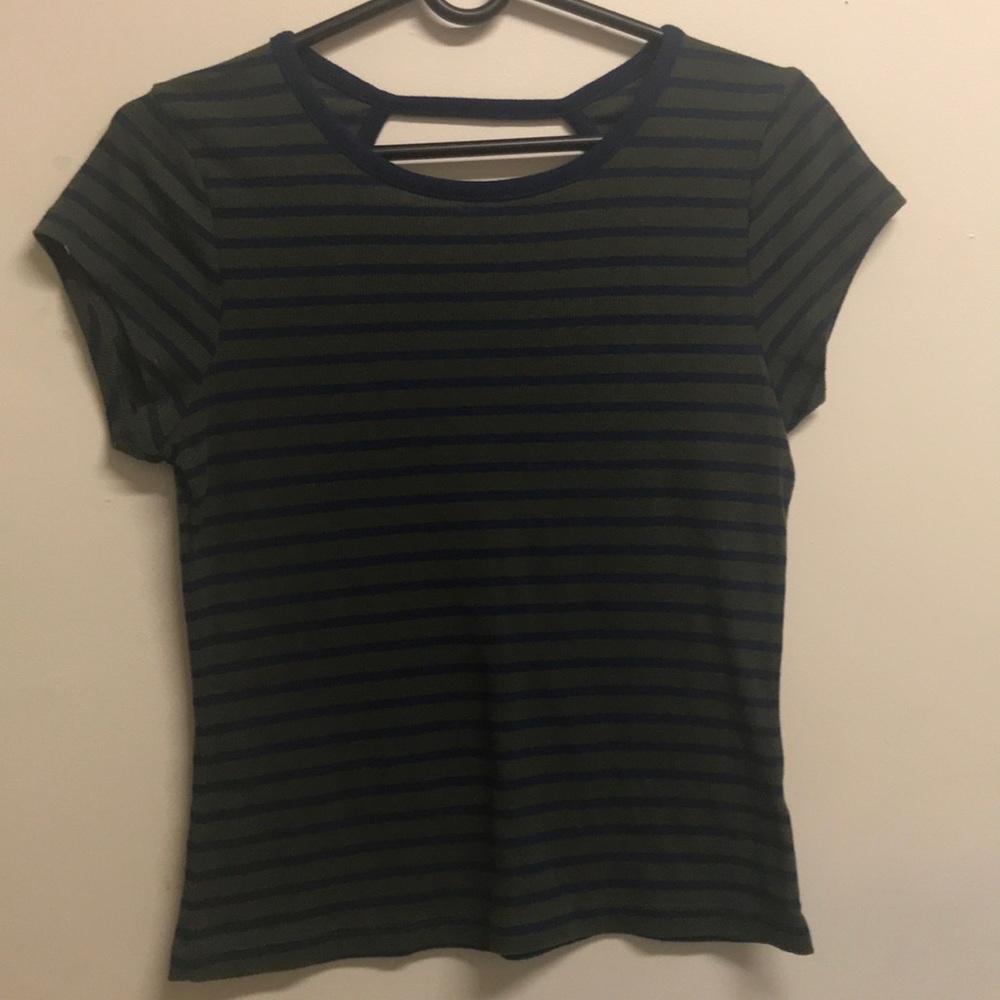 Olive green and navy blue shirt